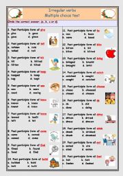 Irregular verbs, Participle form