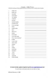 English worksheet: mobile phones