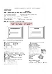 English Worksheet: 7th grade exam