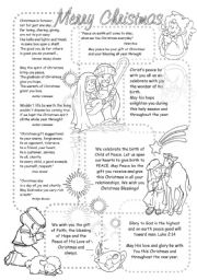 English Worksheet: Christmas Wishes and Quotations