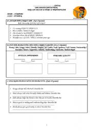 English Worksheet: EXAM FOR 8TH GRADE STUDENTS