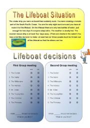 English Worksheet: Get your class talking - THE LIFEBOAT 2/4