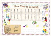 New Year vocabulary - wordsearch