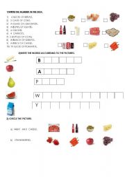 English worksheet: Food