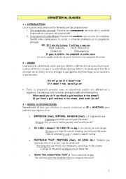 English Worksheet: THEORY ABOUT CONDITIONAL SENTENCES 