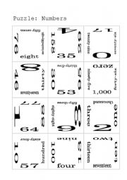 English Worksheet: Puzzle: Numbers