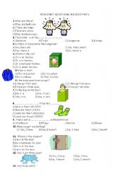 English worksheet: home-body parts