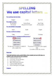 Spelling we use capital letters... (2 pages)
