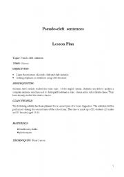 English worksheet: Pseudo-cleft