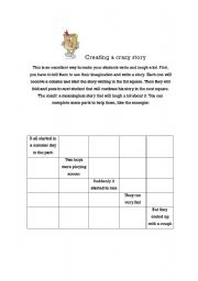 English worksheet: Creating a crazy story