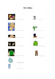 English worksheet: the clothes