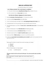 English Worksheet: Intermediate level Test