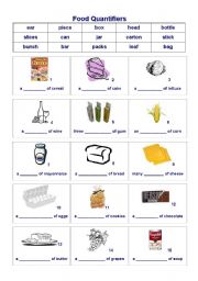 English Worksheet: Food Quantifiers 1