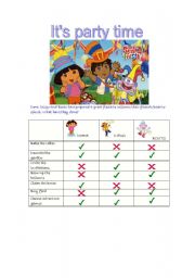 English Worksheet: ITS PARTY TIME