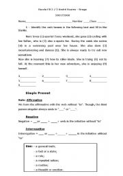 English worksheet: Present Simple / Simple Past / Past Continuous