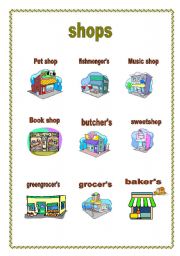 English Worksheet: Shops