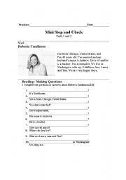 English Worksheet: Elementary Level - Test 1