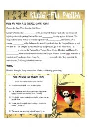 English Worksheet: Kung-Fu Panda Synopsis Cloze Exercise