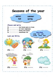Seasons of the year (2 pages)