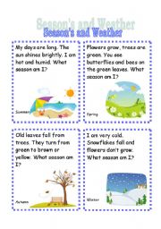 Seasons and Weather Riddle Cards (3rd set)