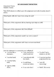 English worksheets: Project Reflection