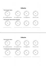 English Worksheet: telling time