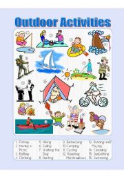 Outdoor Activities Picture Dictionary