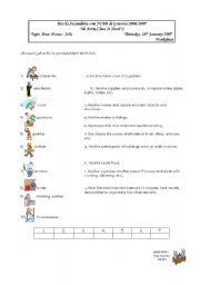 English Worksheet: Jobs in the house