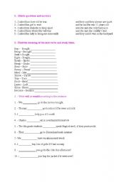 English Worksheet: Past tense and Future