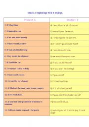 English Worksheet: Conditional Sentences 1 & 2