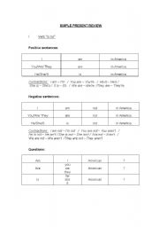 English worksheet: SIMPLE PRESENT AND PRESENT CONTINUOUS REVIEW