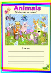 what animals can your see - ESL worksheet by Vanessa G L