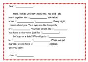 English Worksheet: Mad Libs-a love letter 2