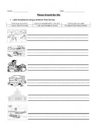 English Worksheet: Places around the city