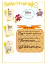 English Worksheet: present perfect or past simple? GRAMMARMAN will hep you