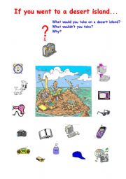 English Worksheet: If you went to a desert island... (+ expressing likes & dislikes)