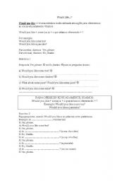 English worksheet: Would Like