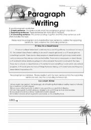 English Worksheet: Paragraph writing