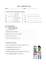 English Worksheet: TEST FOR PRESENT TENSE