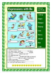 English Worksheet: Expressions with be