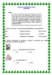 English worksheet: Present Continuous Tense - Exercises