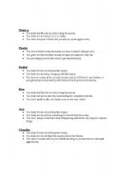 English worksheet: Friends episode Role-Playing