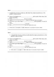 English Worksheet: Simple present  X present continuous