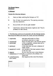 English worksheet: The Olympic Games