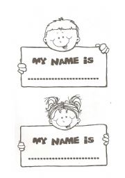 English Worksheet: My name is...