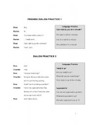 English Worksheet: Friends Season 10 First secne dialog