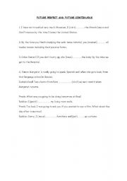 English Worksheet: FUTURE PERFECT AND FUTURE CONTINUOUS 