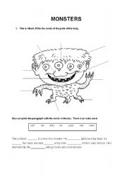 English Worksheet: Monsters!