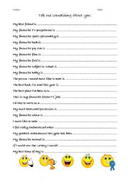 English Worksheet: Tell Me Something About You