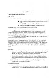 English Worksheet: Visiting the Doctor--Medical History Forms